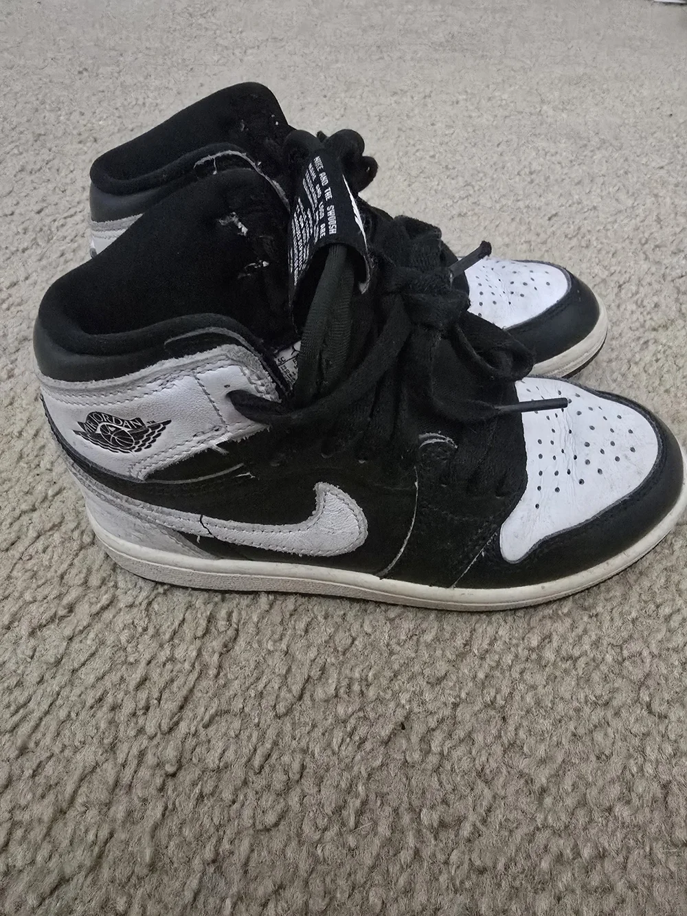 Nike Kids' Black and White High-Top Sneakers
